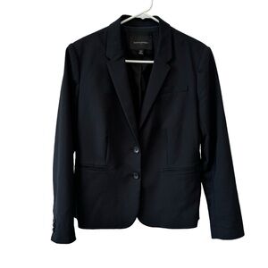 Banana Republic Blazer Jacket Womens Petite 8P Black Single Breasted Two Button